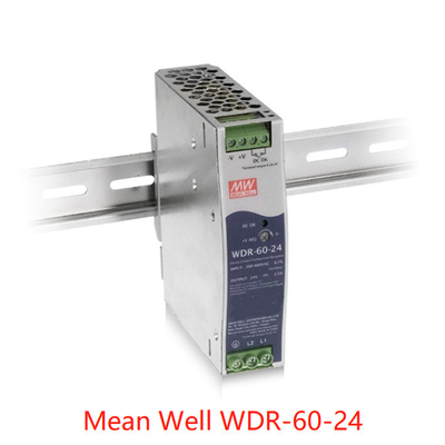 60W मीन वेल WDR-60-5 रेल बिजली आपूर्ति उच्च दक्षता 93%