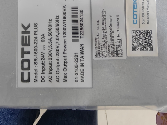 Cotek DC AC इन्वर्टर SR 1600-224 प्लस 24Vdc 230Vac आउटपुट में डालें 1600VA रैक इन्वर्टर