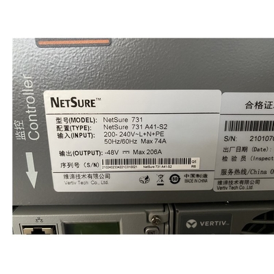 Vertiv 48Vdc एम्बेडेड पावर सिस्टम 19 इंच दूरसंचार उपकरण Netsure 731A41 200A स्विच पावर सप्लाई