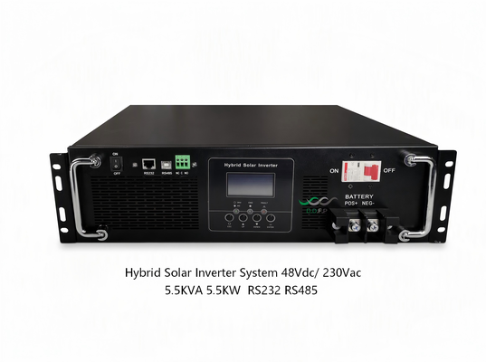 5.5KW 48V हाइब्रिड सोलर इन्वर्टर सिस्टम होम बैकअप पावर के लिए शुद्ध साइन वेव के साथ
