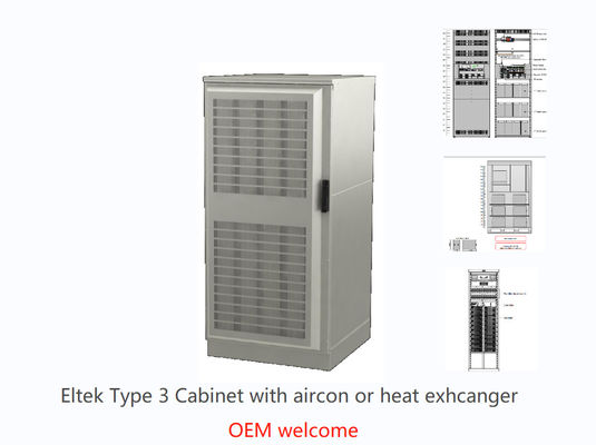 Eltek टाइप 3 आउटडोर टेलीकॉम कैबिनेट्स 1.2m 1.5m 1.8m Aircon . के साथ